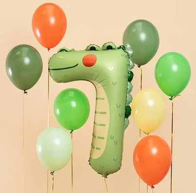 Foil birthday balloon number \7\" - Crocodile 56x85 cm"