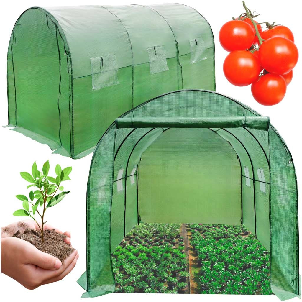 Foil greenhouse tunnel 6 windows 3x2x2 m