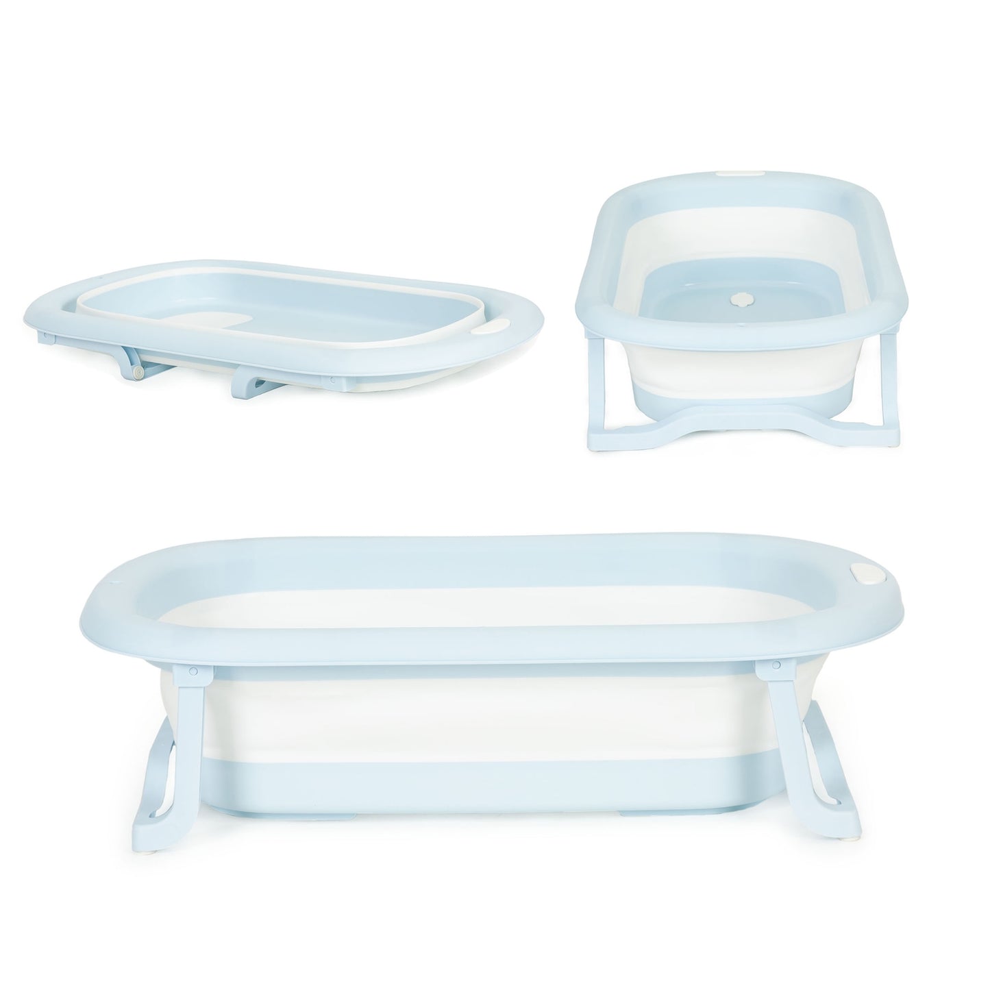 Foldable Baby Bathtub with Drain Plug – Grey