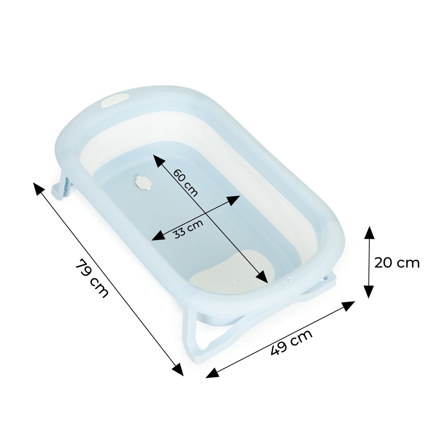 Foldable Baby Bathtub with Drain Plug – Grey