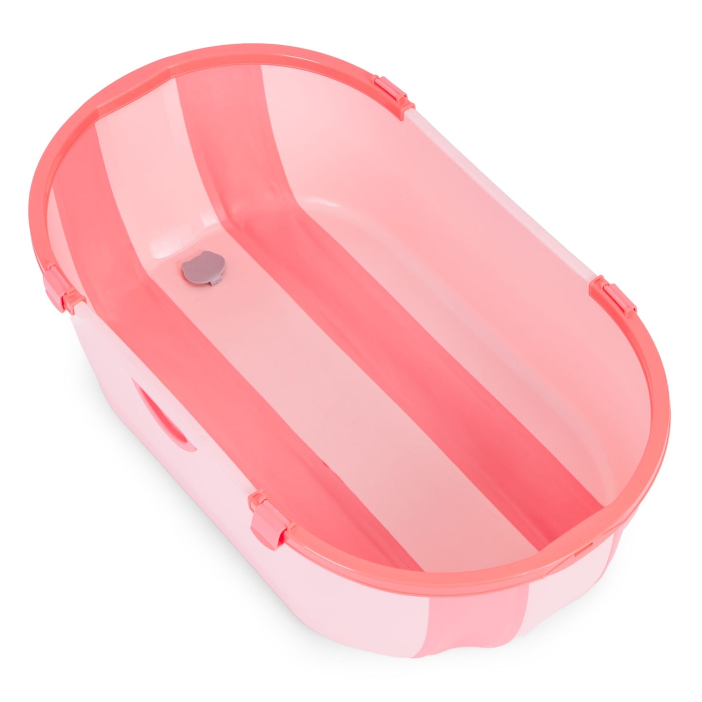 Foldable Baby Bathtub with Drain Plug – Pink, Safe Materials