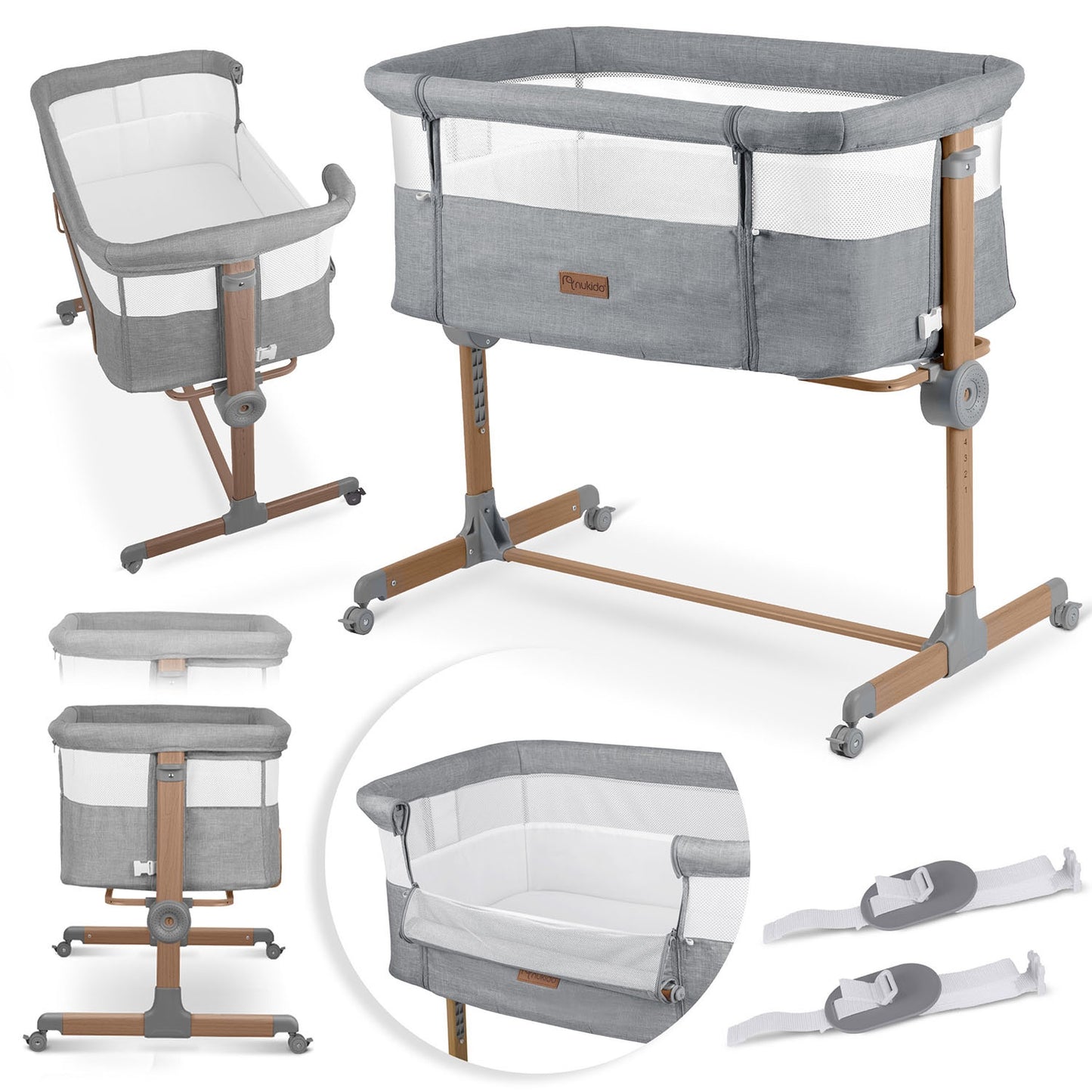 Foldable Baby Crib with Mattress – Adjustable Height