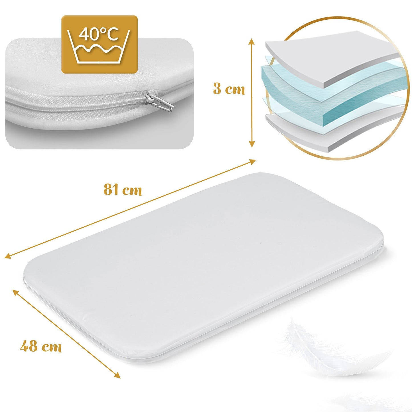 Foldable Baby Crib with Mattress – Adjustable Height