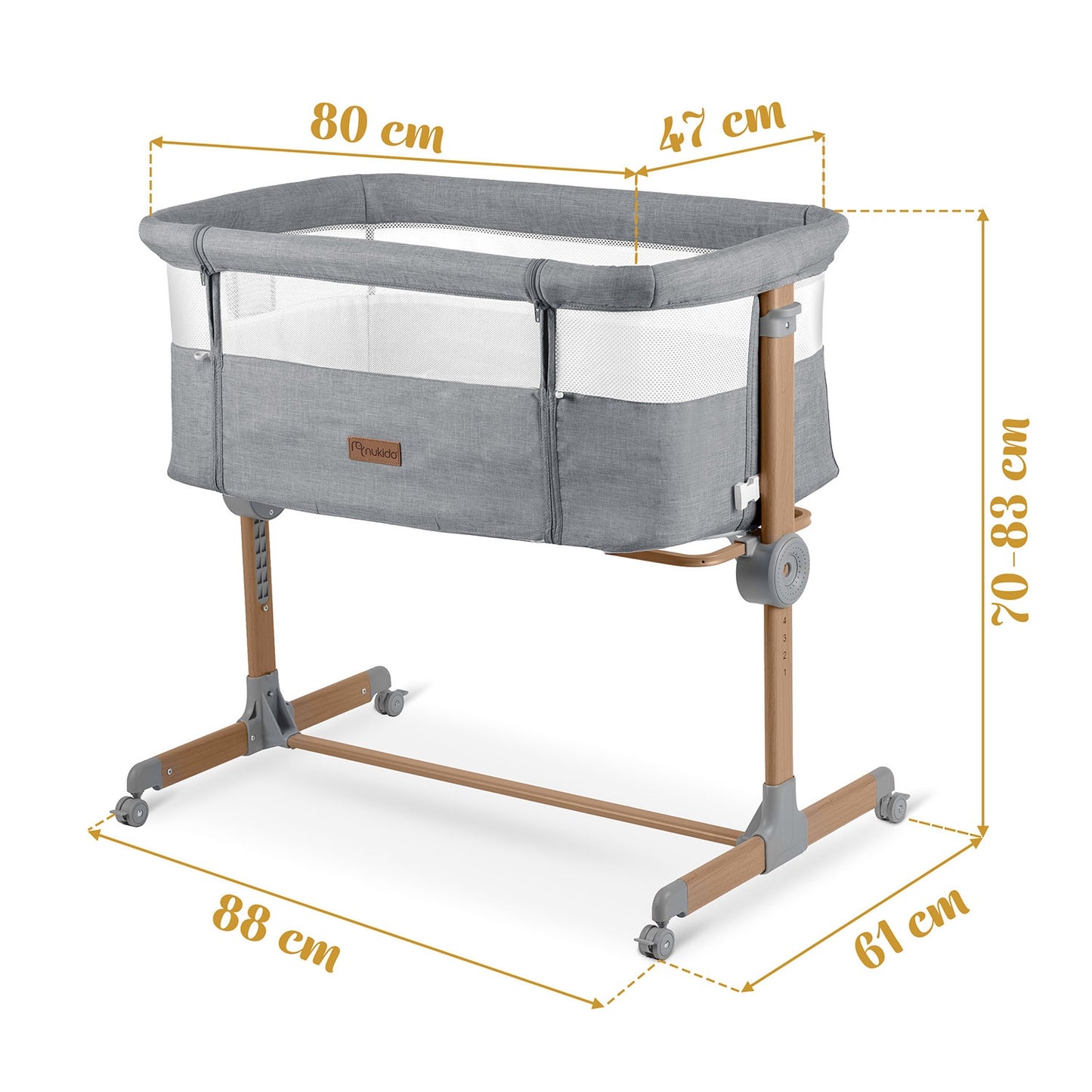 Foldable Baby Crib with Mattress – Adjustable Height