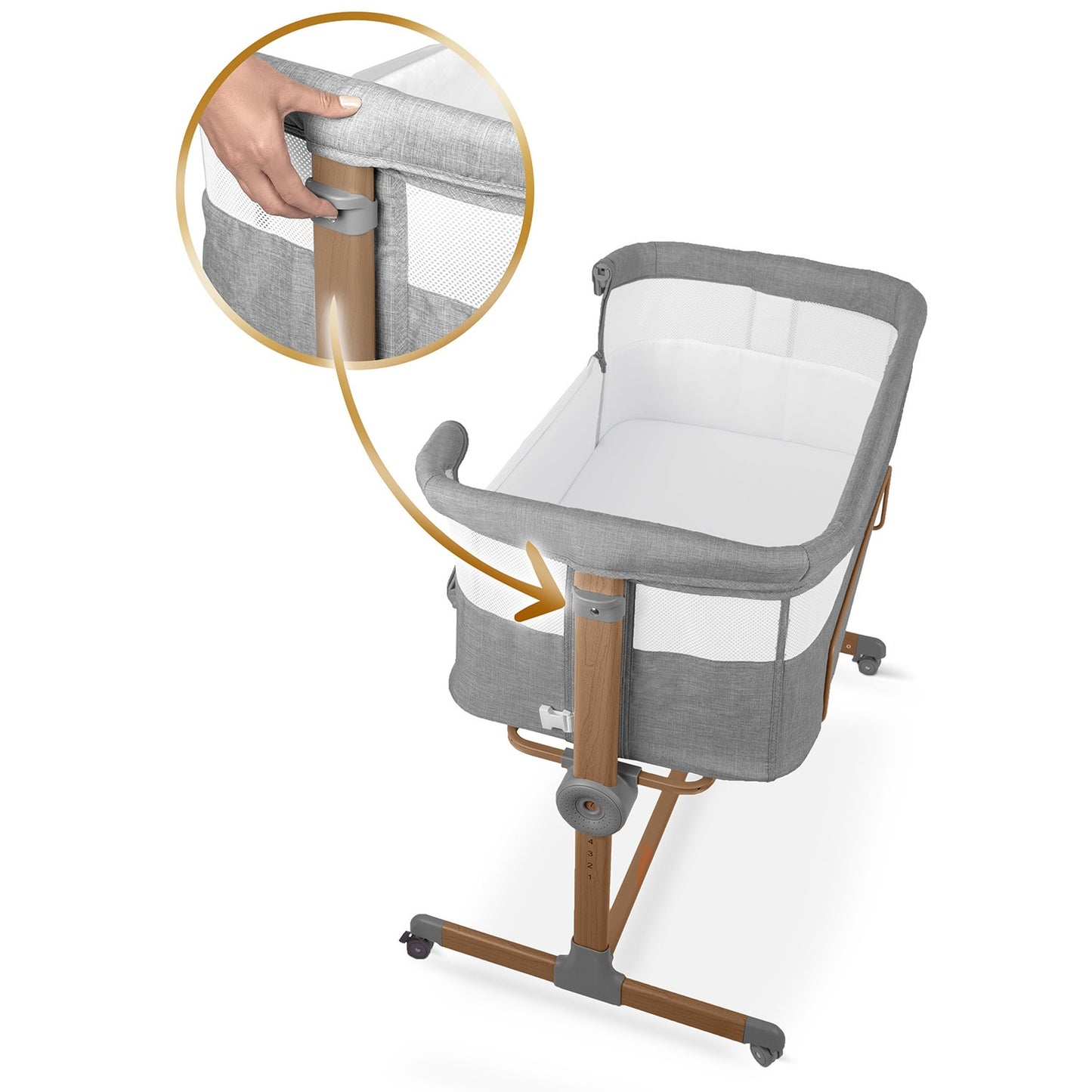 Foldable Baby Crib with Mattress – Adjustable Height