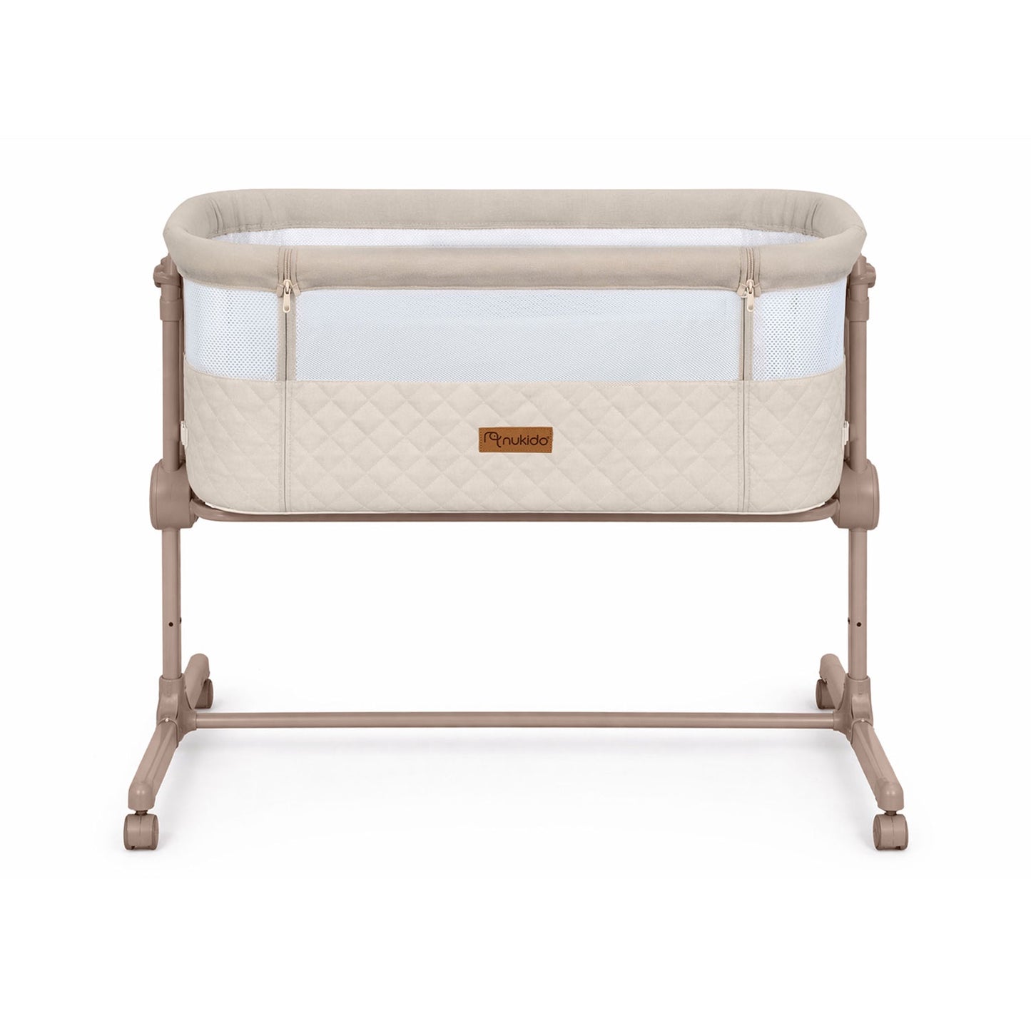 Foldable Baby Travel Crib with Mattress and Adjustable Height