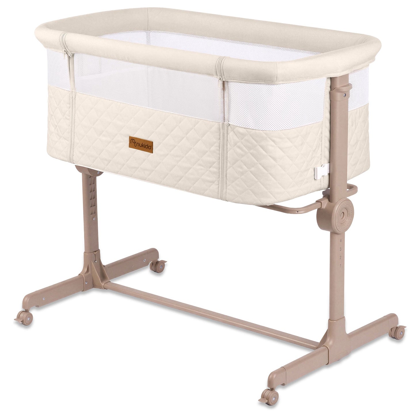 Foldable Baby Travel Crib with Mattress and Adjustable Height
