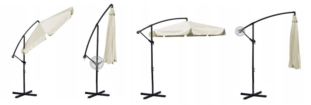 Foldable Garden parasol 6-segment Beige colored 350 cm