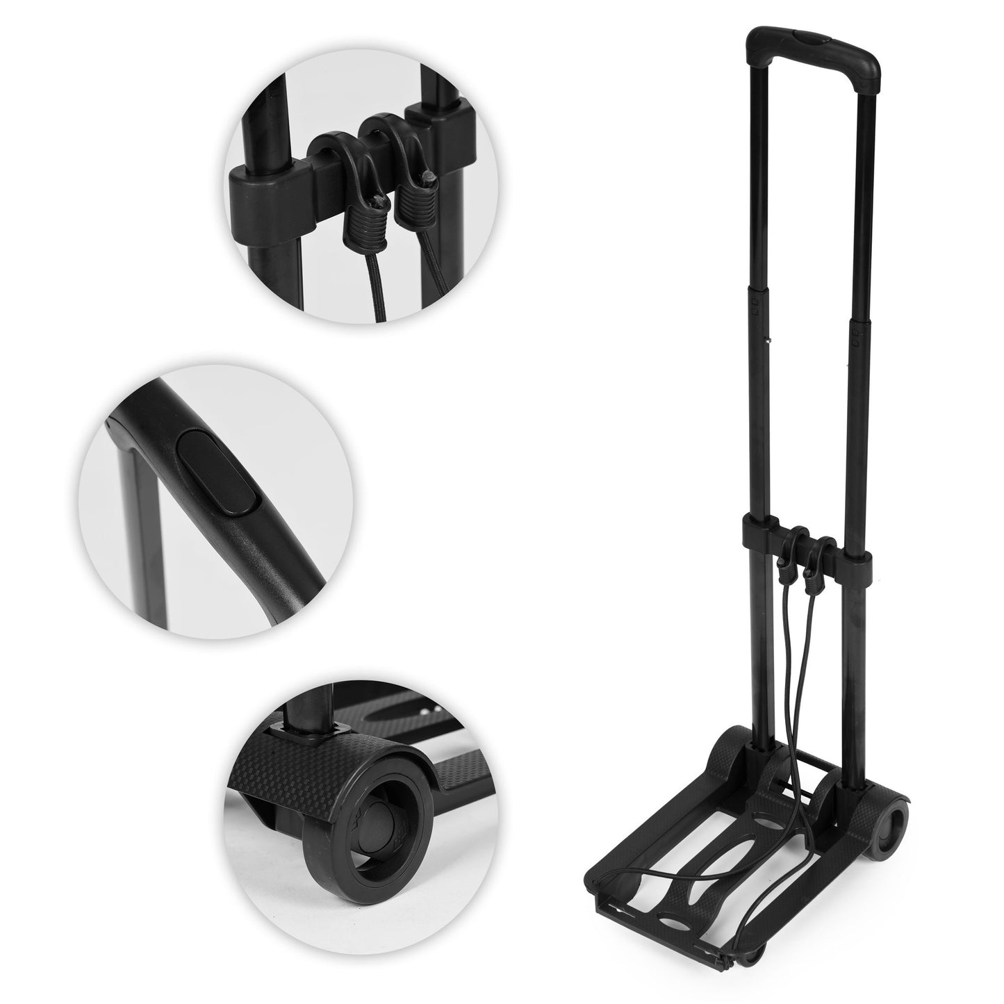 Foldable Hand Truck with Telescopic Handle, 30 kg Capacity