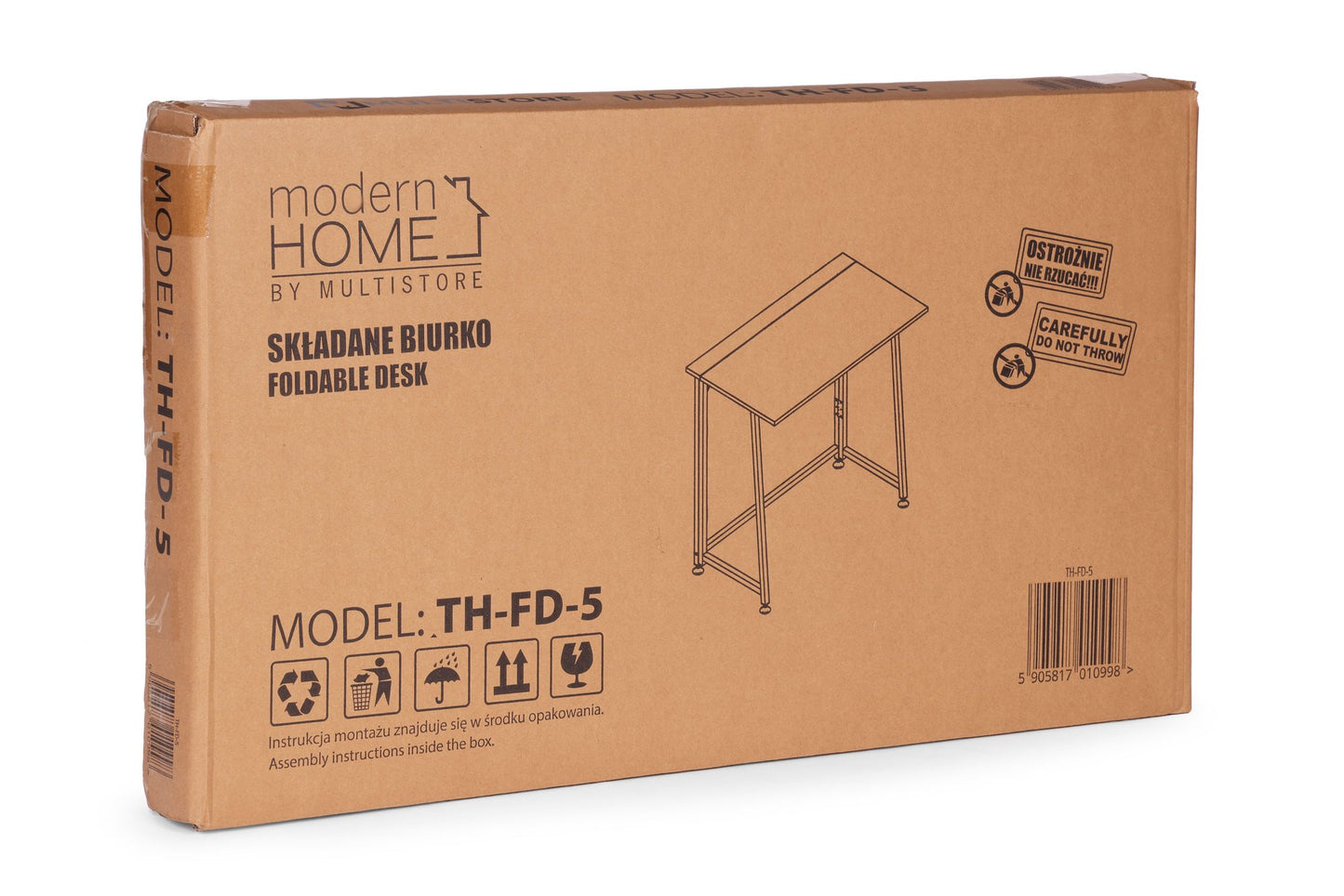 Foldable Laptop Desk 80x45 cm, White MDF, Space-Saving