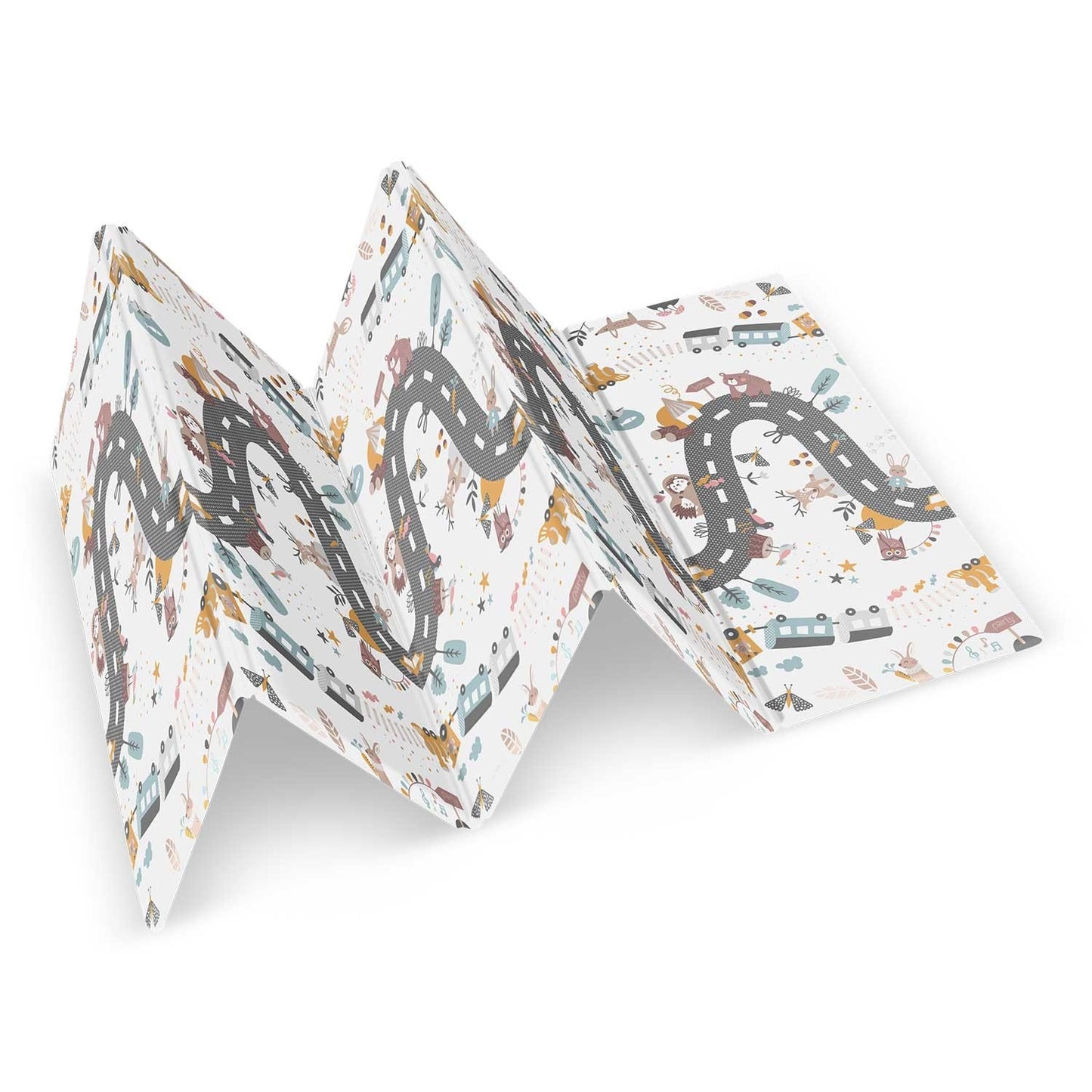 Foldable Play Mat 200 x 180 x 1 cm Nukido NK-340 Ground Train