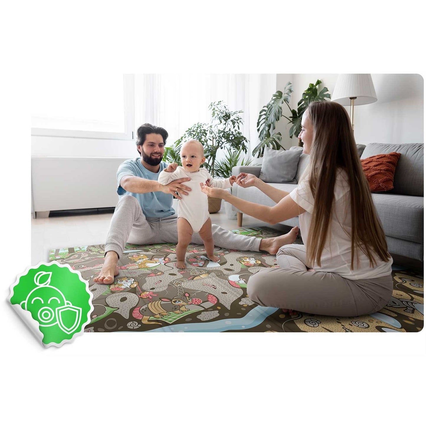 Foldable Play Mat 200 x 180 x 1 cm Nukido NK-340 Ground Train