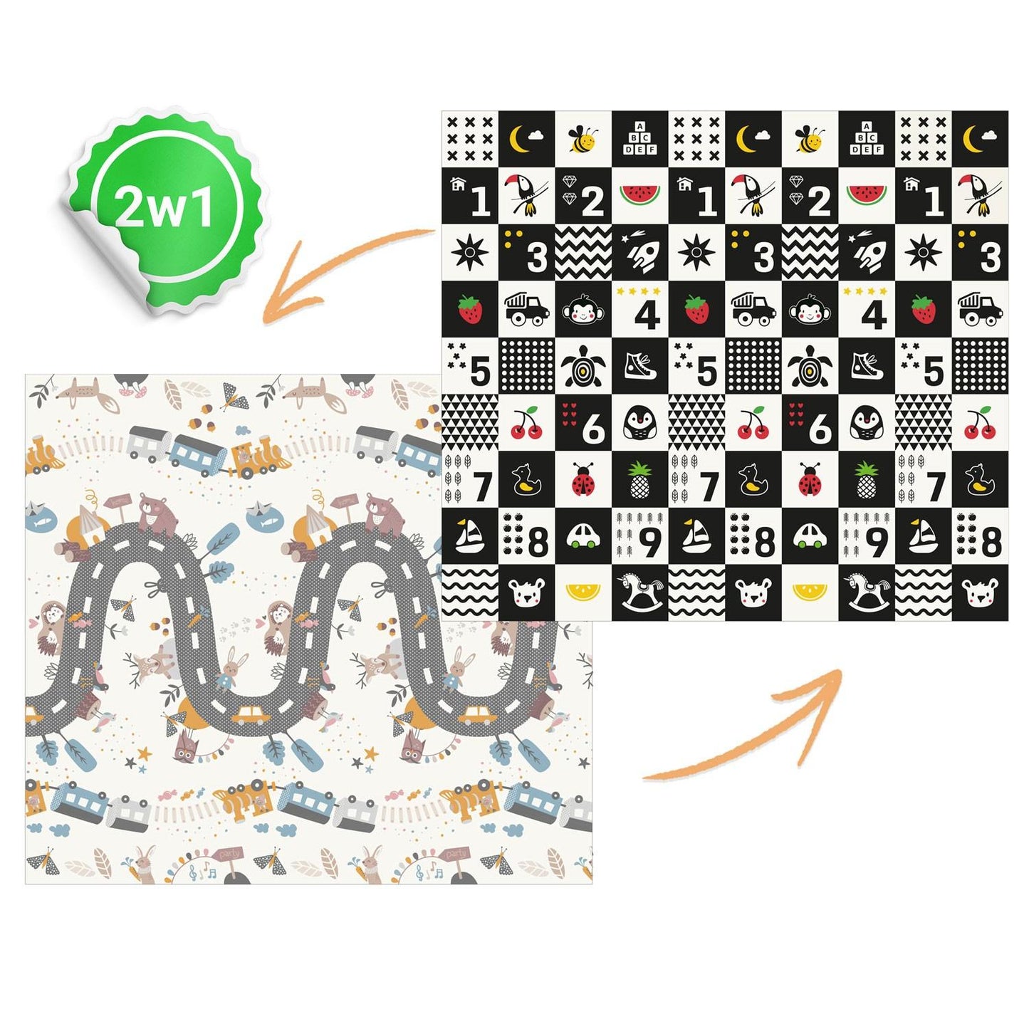 Foldable Play mat 200 x 180 x 1 cm - Nukido NK-340