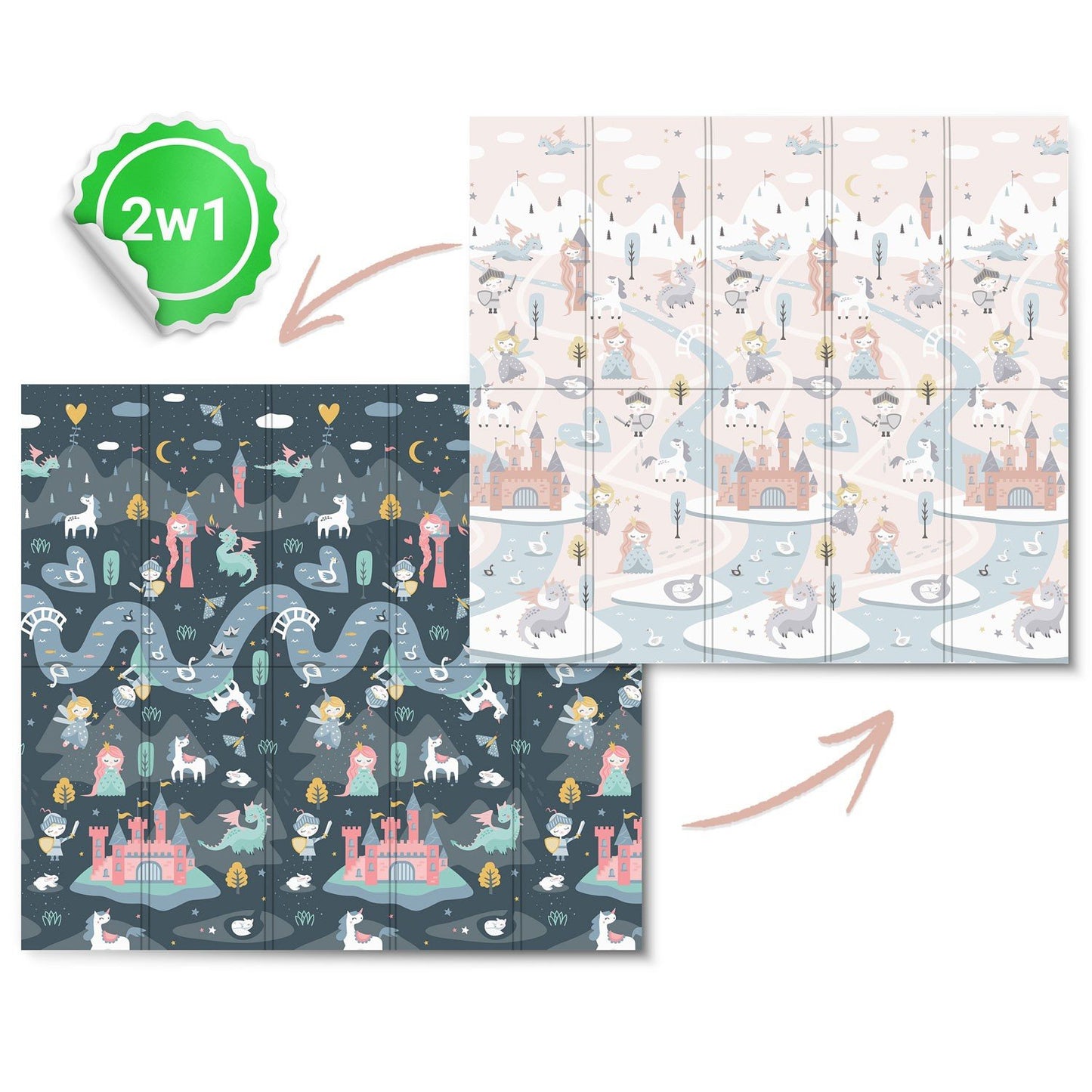 Foldable Play mat 200 x 180 x 1 cm - Nukido NK-340