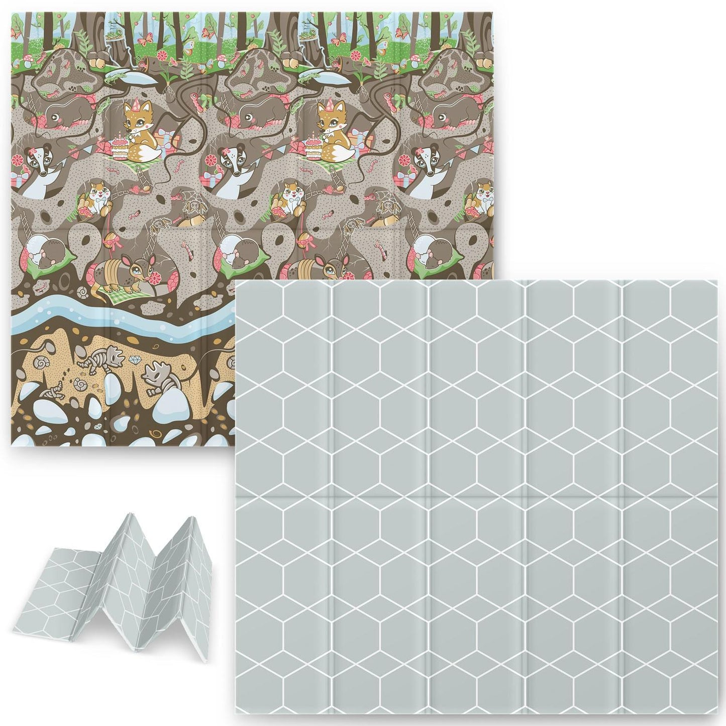 Foldable Playmat 200 x 180 x 1 cm Nukido NK-340 Earth colors