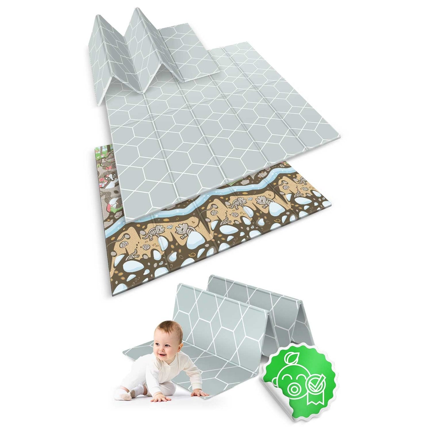 Foldable Playmat 200 x 180 x 1 cm Nukido NK-340 Earth colors
