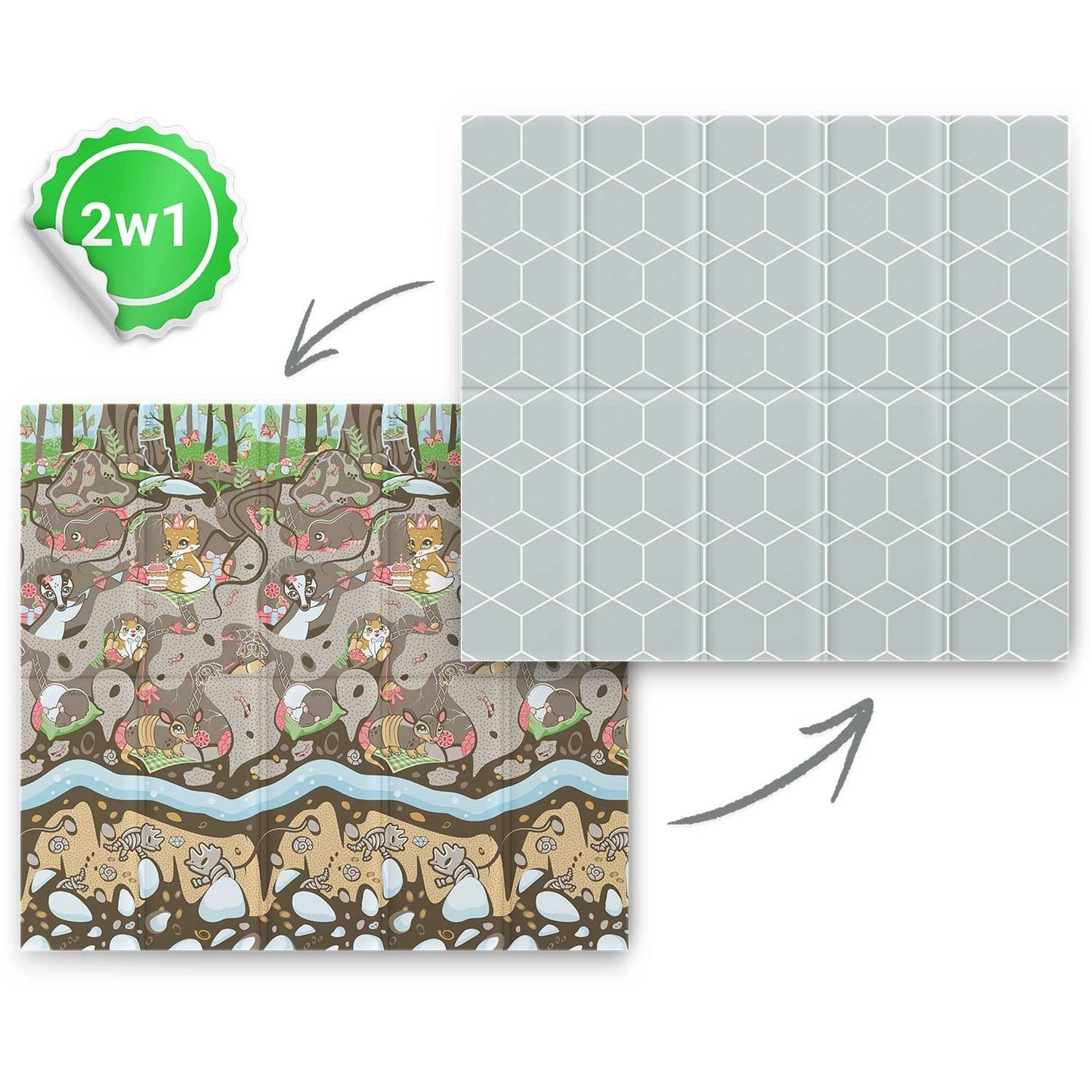 Foldable Playmat 200 x 180 x 1 cm Nukido NK-340 Earth colors