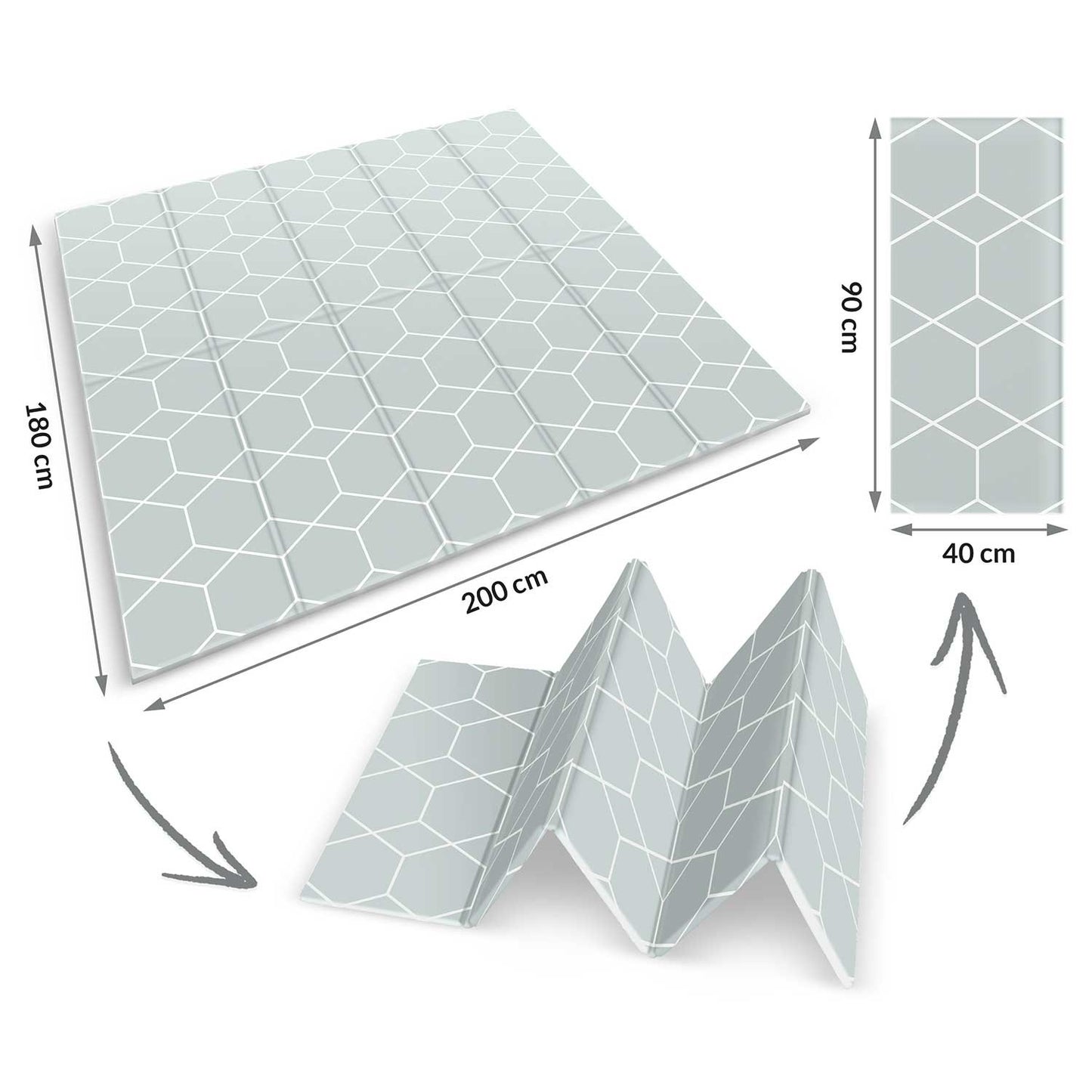 Foldable Play mat 200 x 180 x 1 cm Nukido NK-340 Ocean
