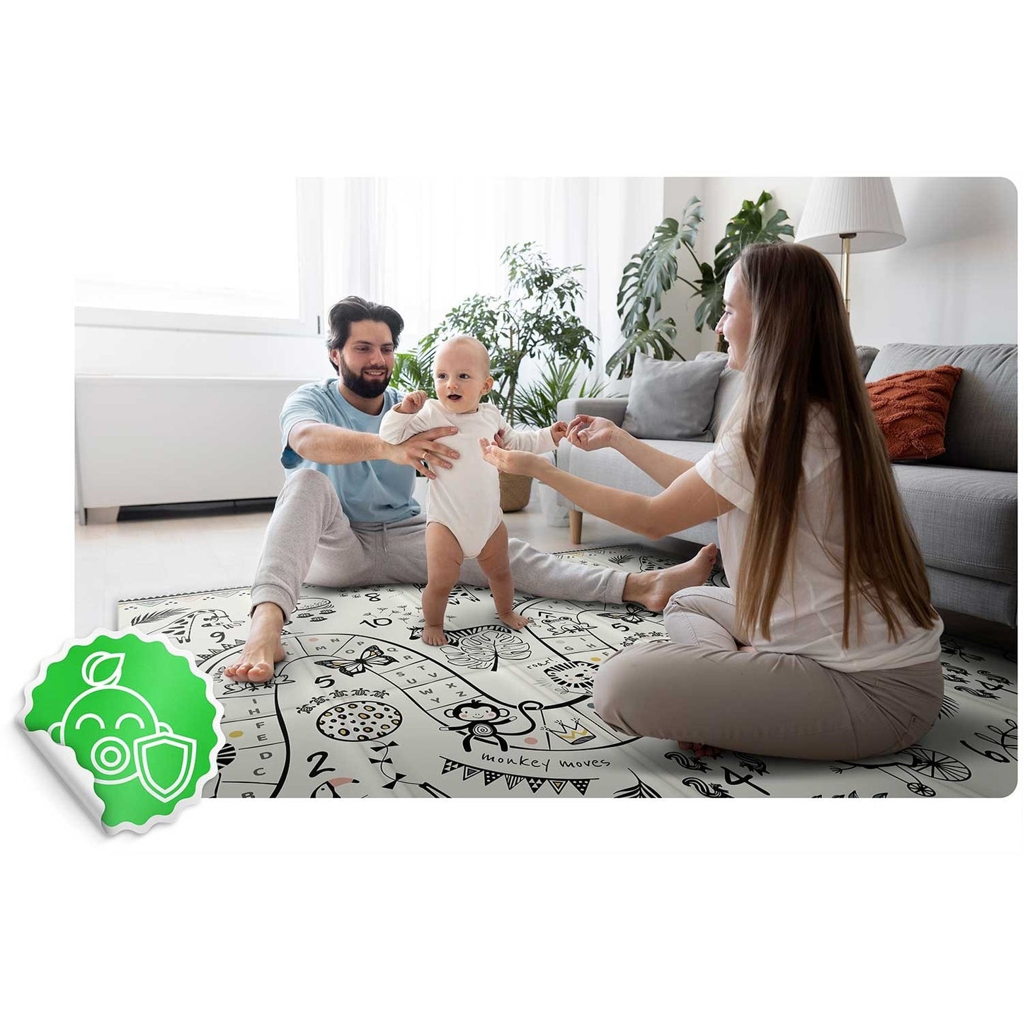 Foldable Play mat 200 x 180 x 1 cm Nukido NK-340 Ocean Safari