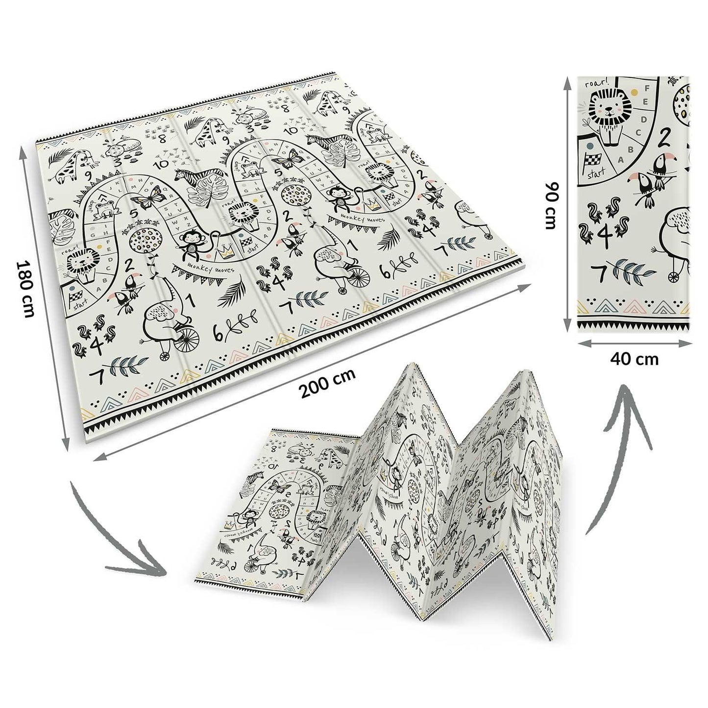 Foldable Play mat 200 x 180 x 1 cm Nukido NK-340 Ocean Safari