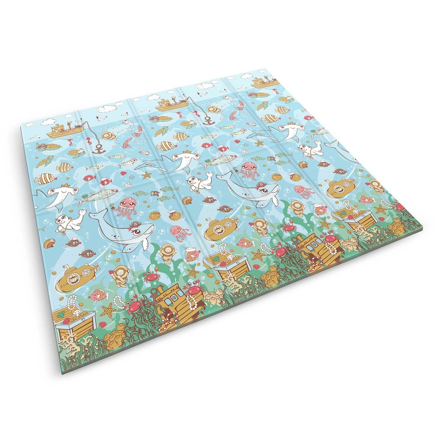Foldable Play mat 200 x 180 x 1 cm Nukido NK-340 Ocean Safari