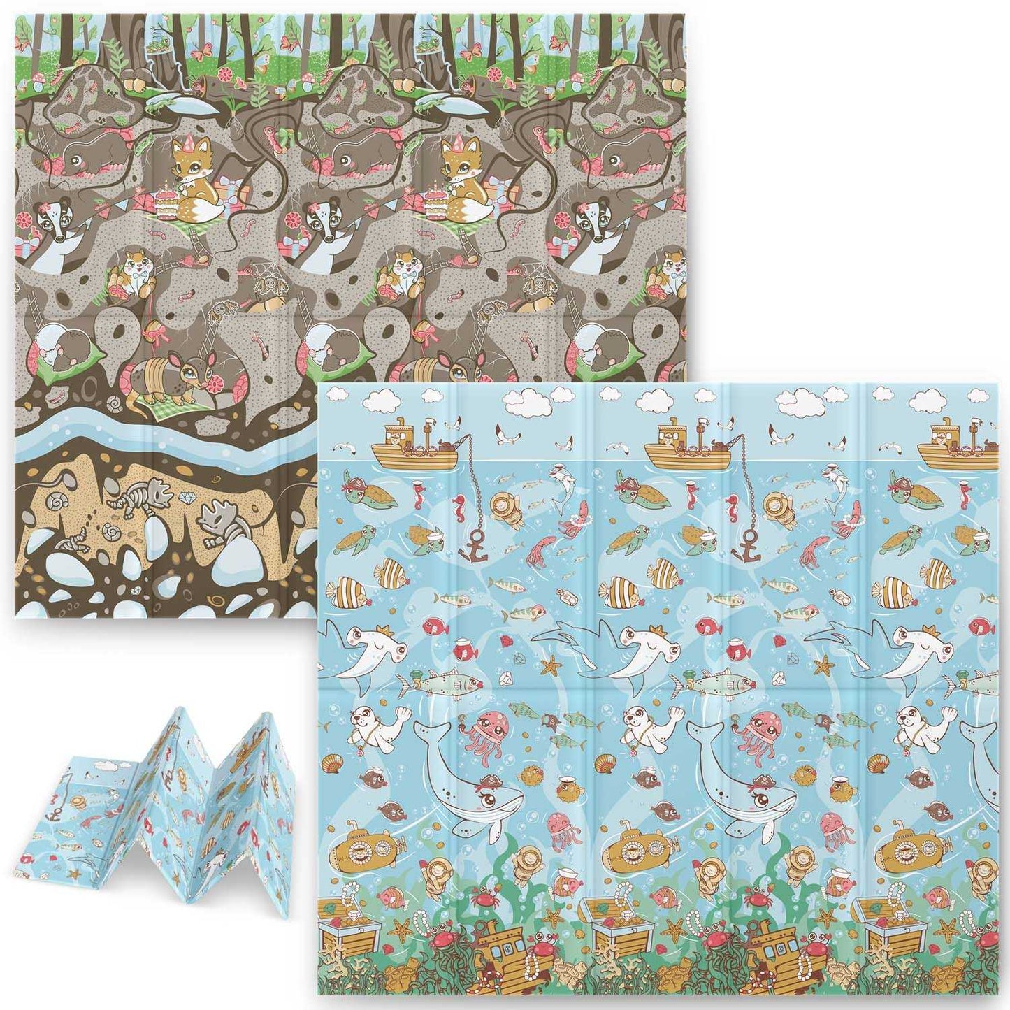 Foldable Playmat 200x180x1 cm Nukido NK-340 Sea and Land