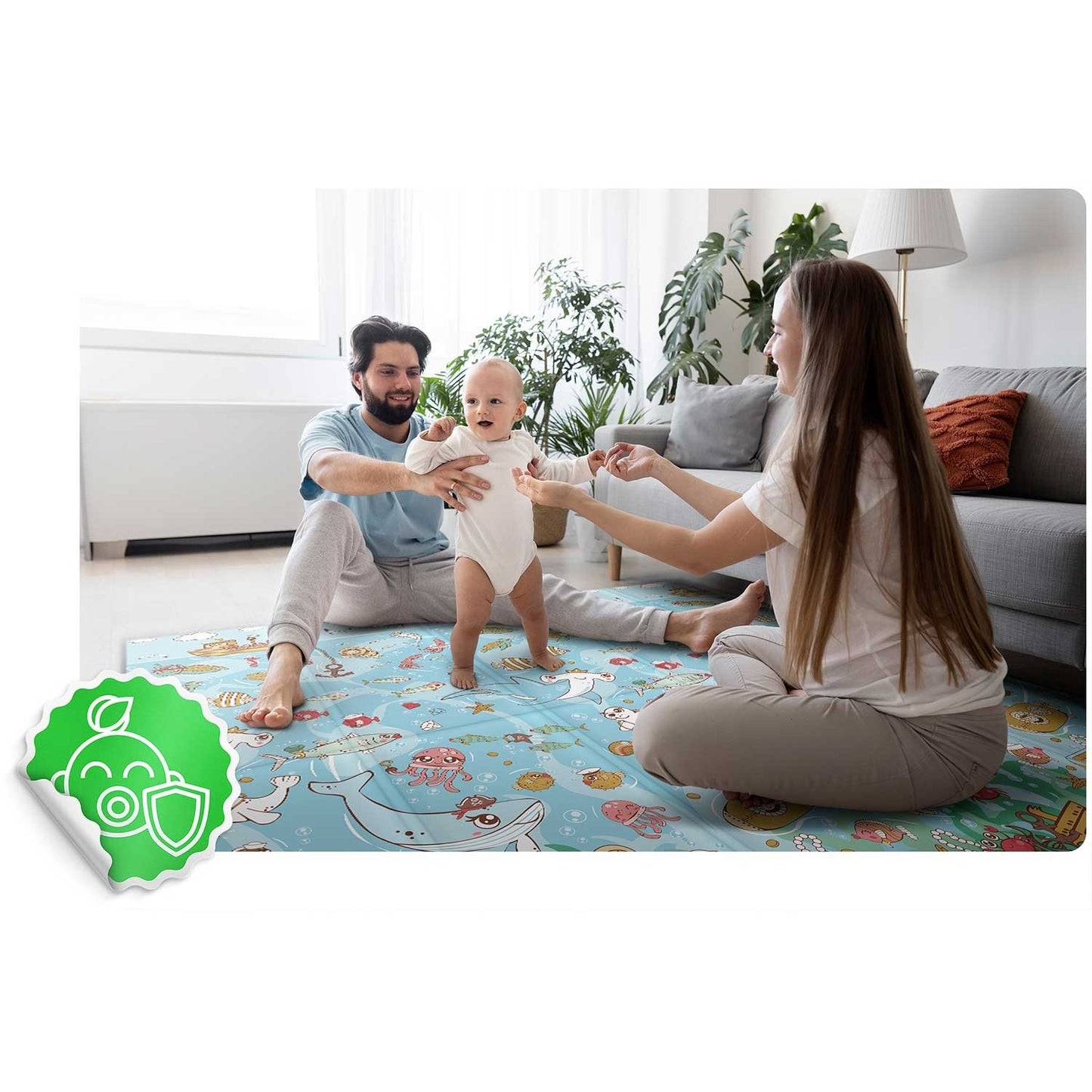 Foldable Playmat 200x180x1 cm Nukido NK-340 Sea and Land