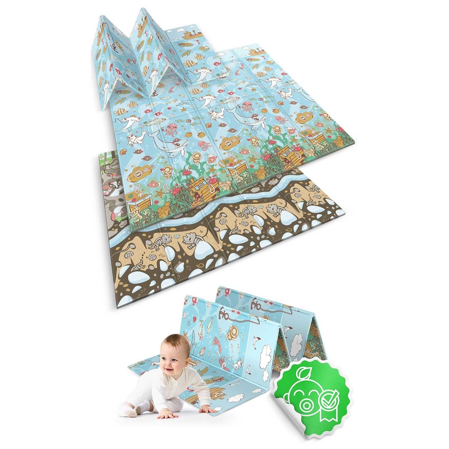 Foldable Playmat 200x180x1 cm Nukido NK-340 Sea and Land