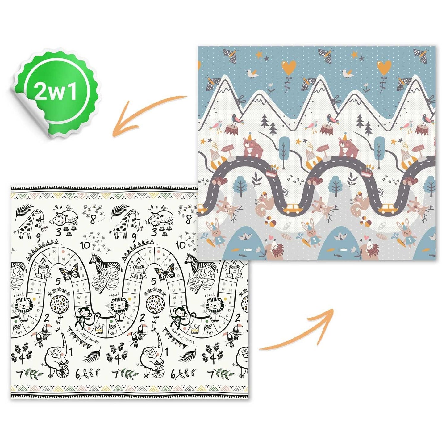 Foldable Play mat Nukido NK-340, 200 x 180 x 1 cm