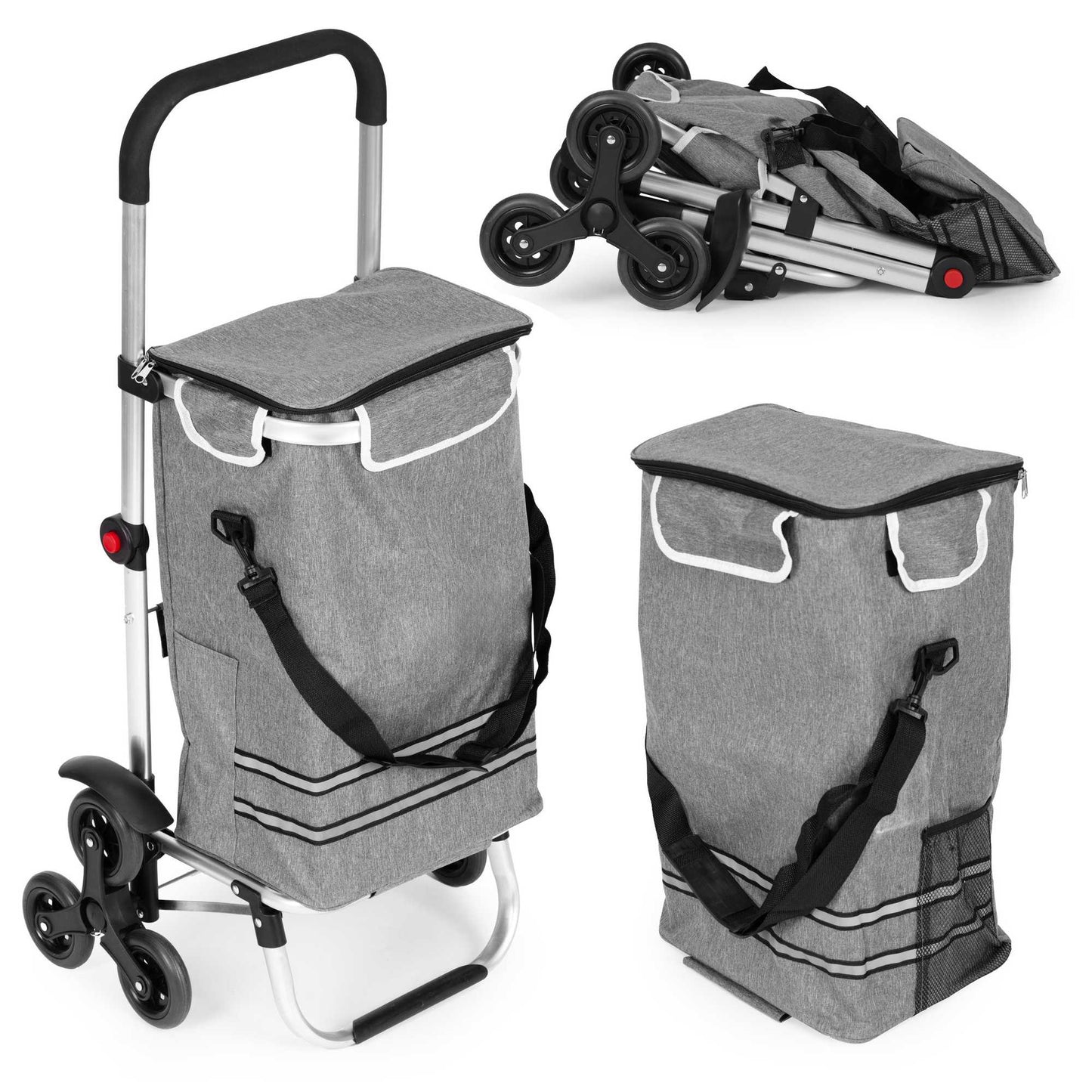 Foldable Shopping Trolley, 30L, Triple Wheels, Thermal Pocket