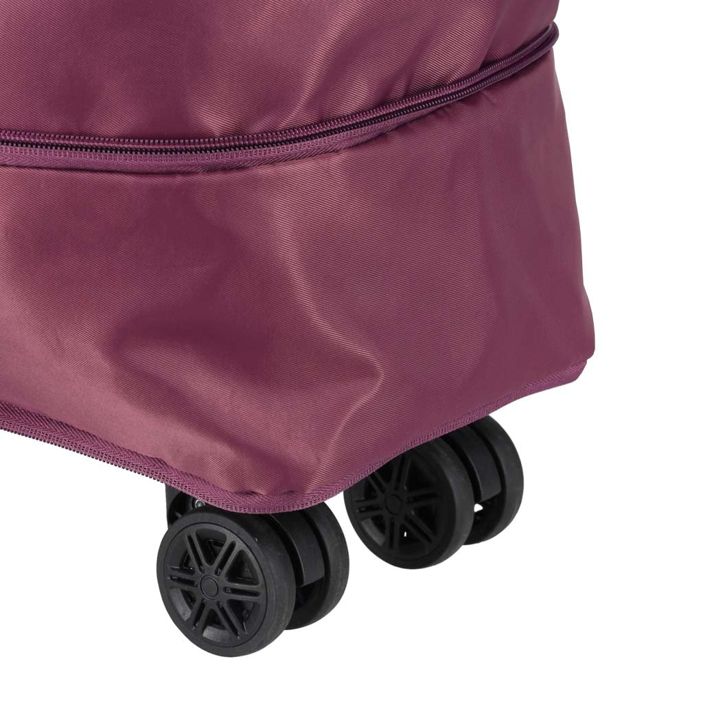 Foldable Wheeled Travel Bag, Roomy, 3 Sizes, Purple