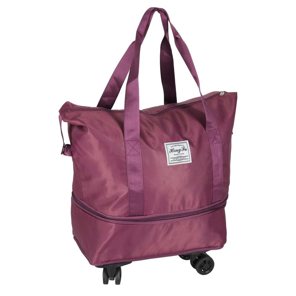 Foldable Wheeled Travel Bag, Roomy, 3 Sizes, Purple