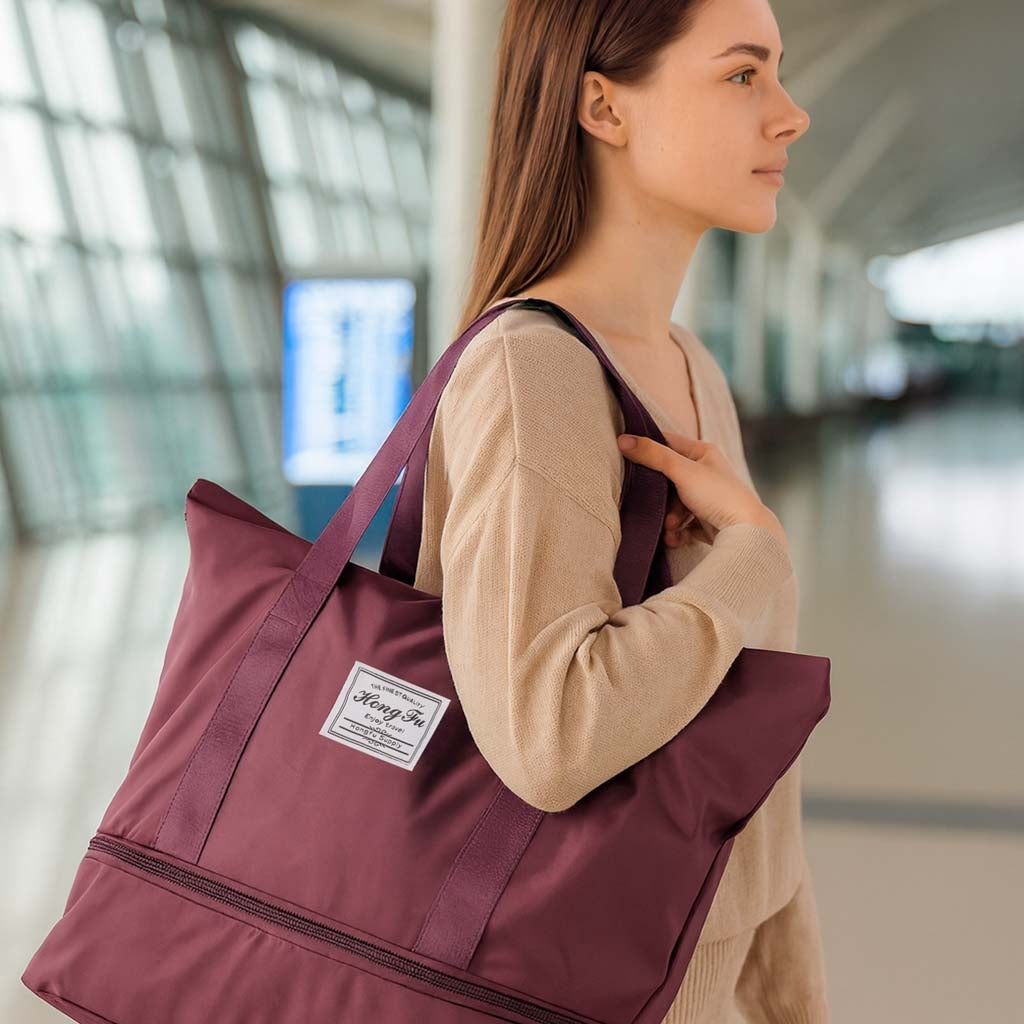 Foldable Wheeled Travel Bag, Roomy, 3 Sizes, Purple