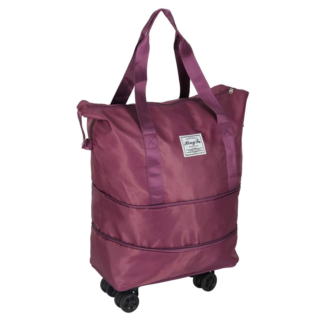 Foldable Wheeled Travel Bag, Roomy, 3 Sizes, Purple