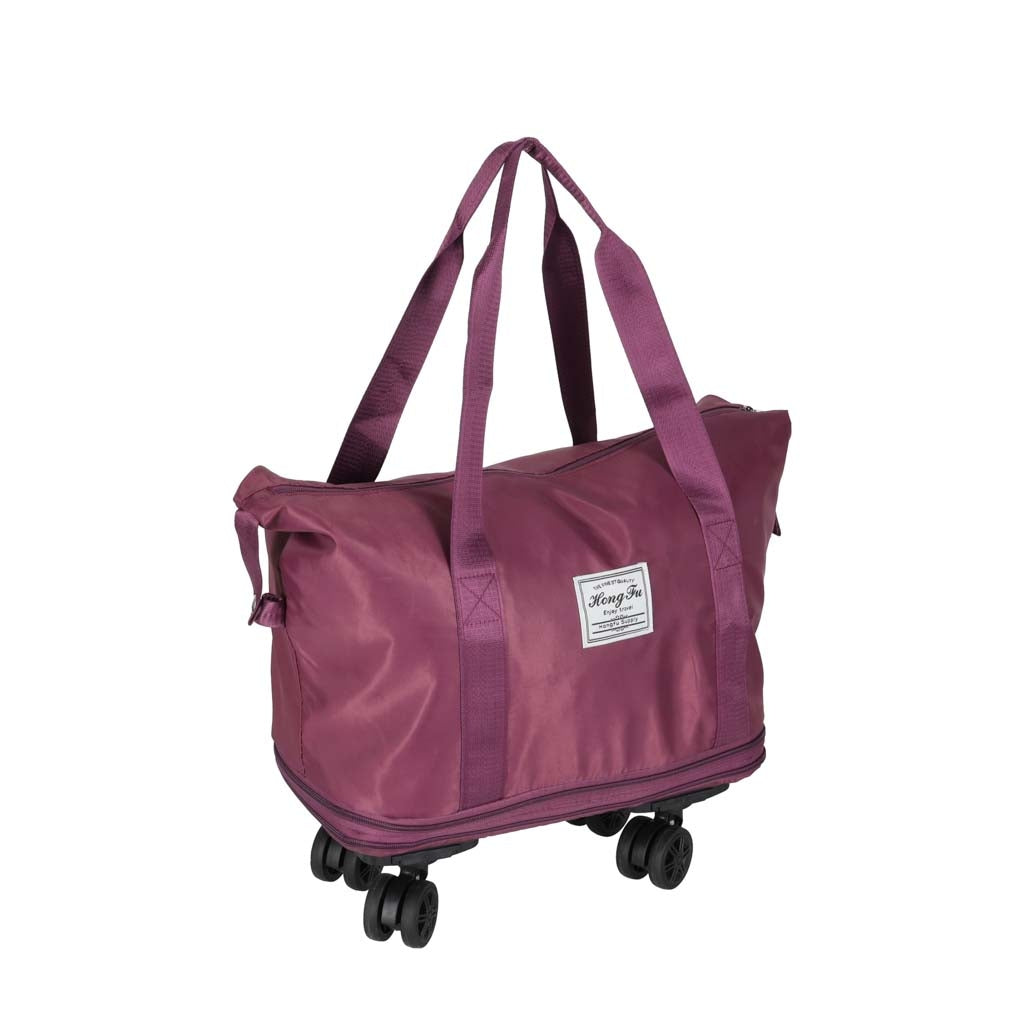 Foldable Wheeled Travel Bag, Roomy, 3 Sizes, Purple
