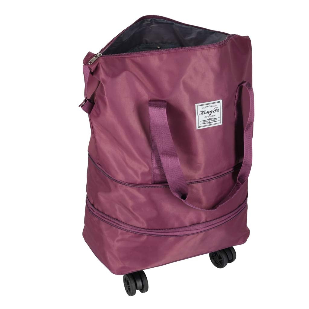 Foldable Wheeled Travel Bag, Roomy, 3 Sizes, Purple