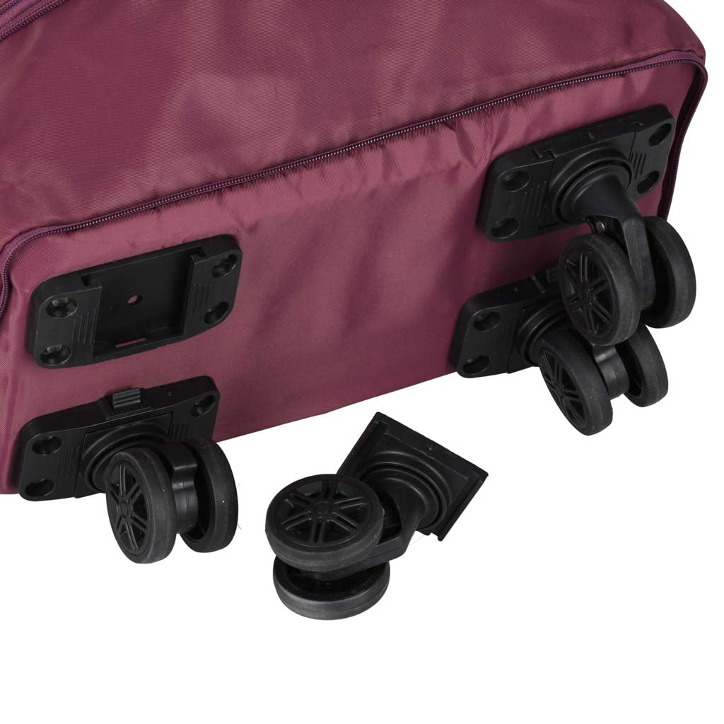 Foldable Wheeled Travel Bag, Roomy, 3 Sizes, Purple