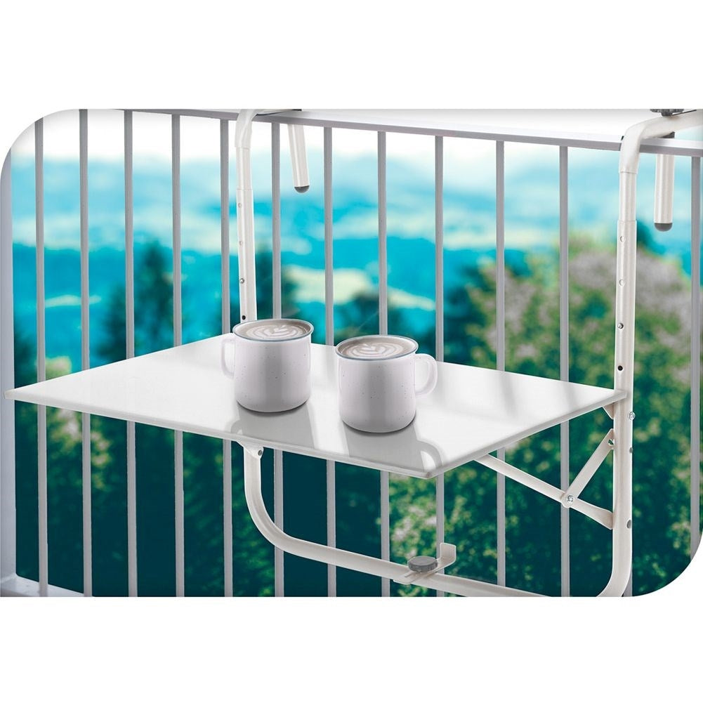 Foldable and adjustable balcony table for optimized space