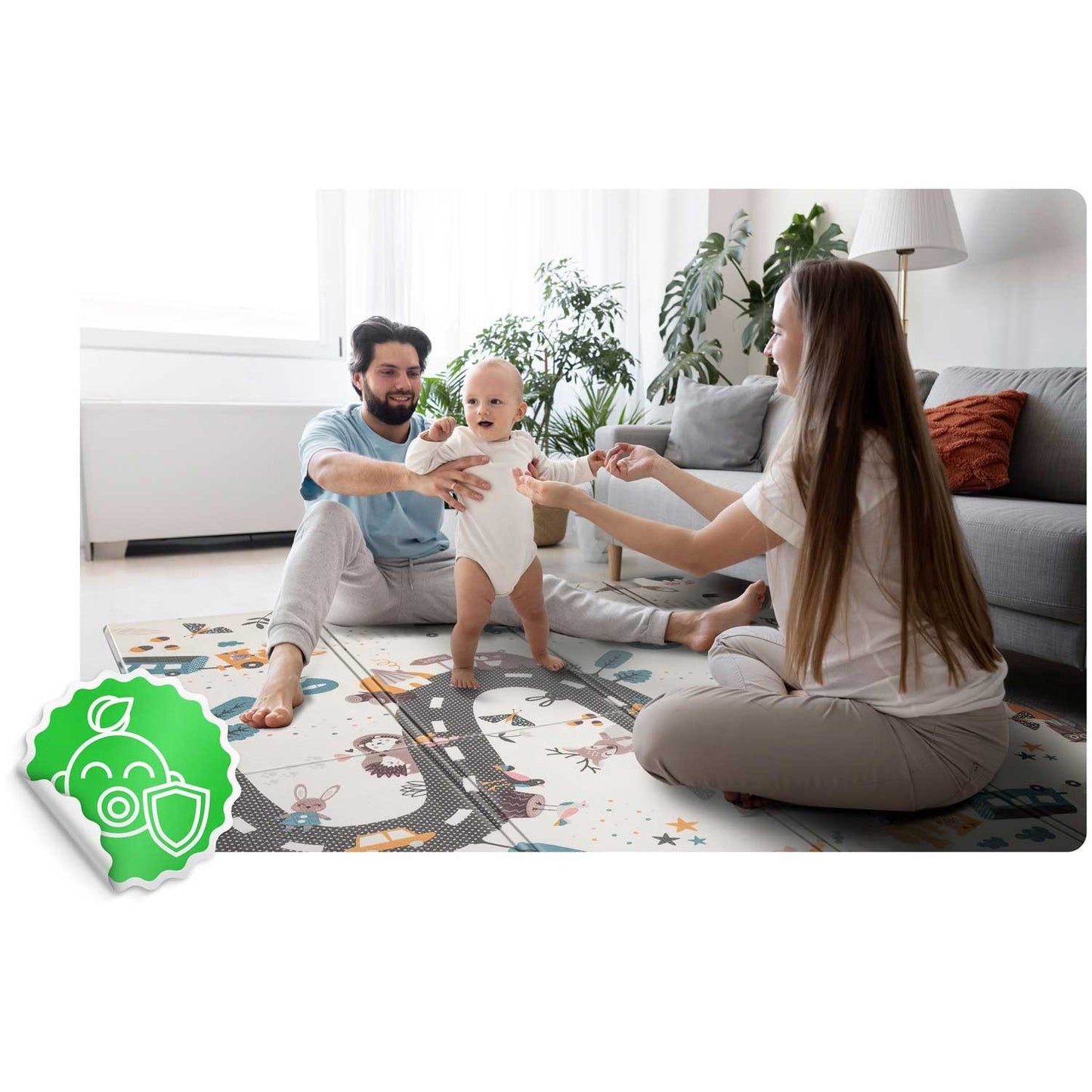 Foldable Foam Play Mat 200x150 cm – Reversible, Thick