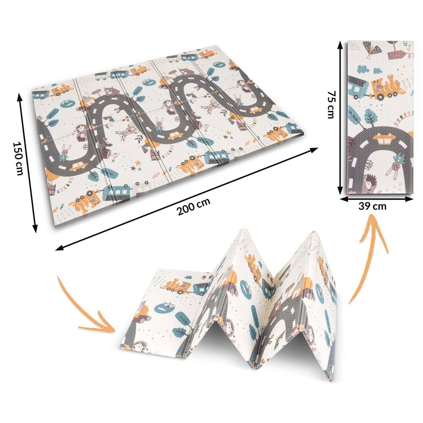 Foldable Foam Play Mat 200x150 cm – Reversible, Thick