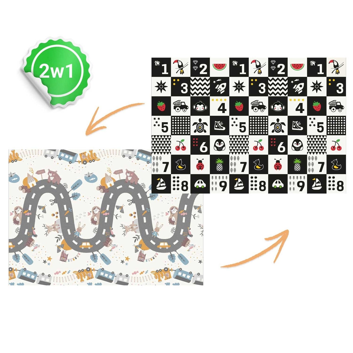 Foldable Foam Play Mat 200x150 cm – Reversible, Thick