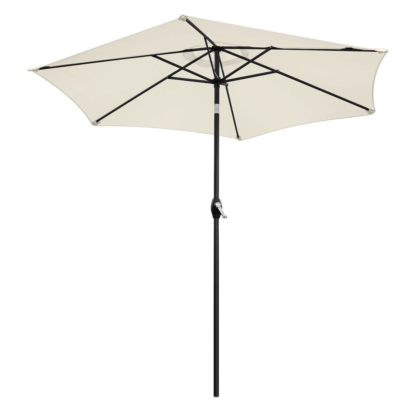 Foldable garden balcony umbrella, adjustable, 210 cm, beige