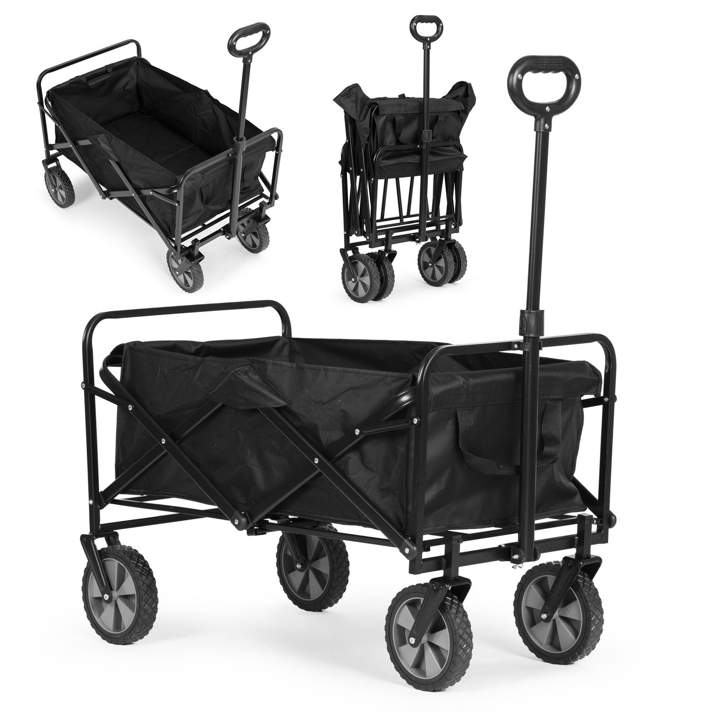 Foldable transport trolley large black ModernHome