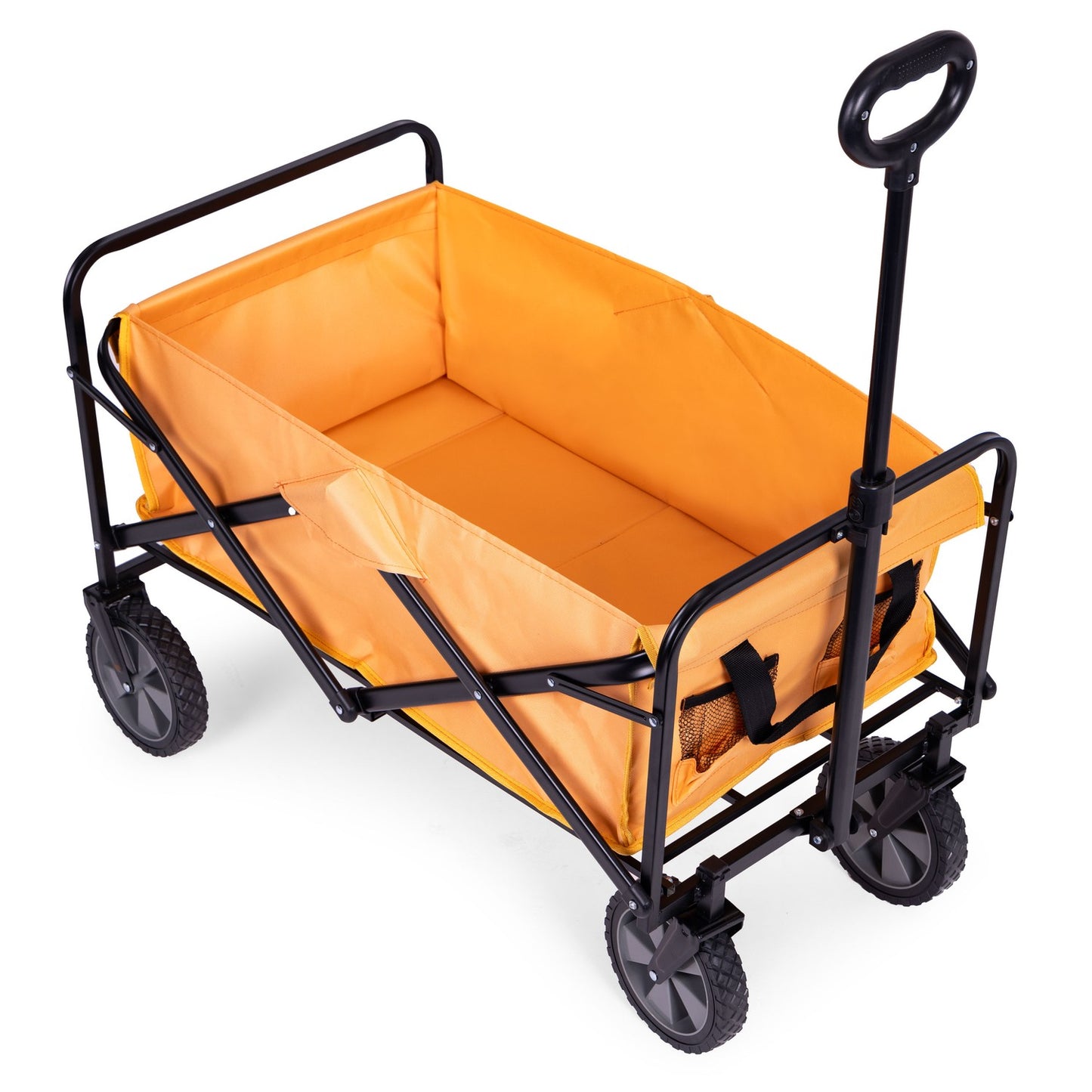 Foldable transport trolley, large garden beach trolley, orange, 47x105 cm, MultiGarden