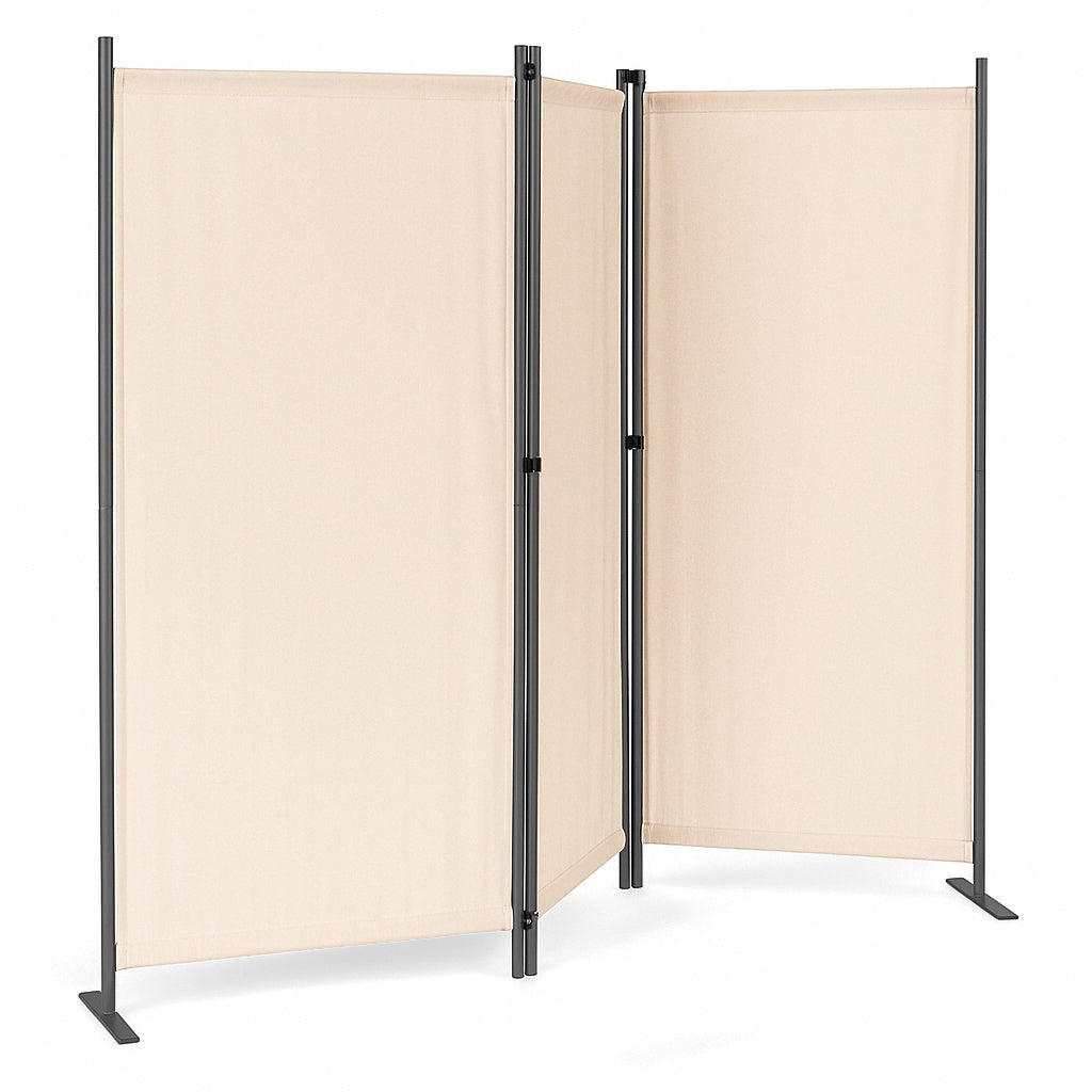 Folding 3-Panel Garden and Room Divider 167x164 cm Beige MultiGarden