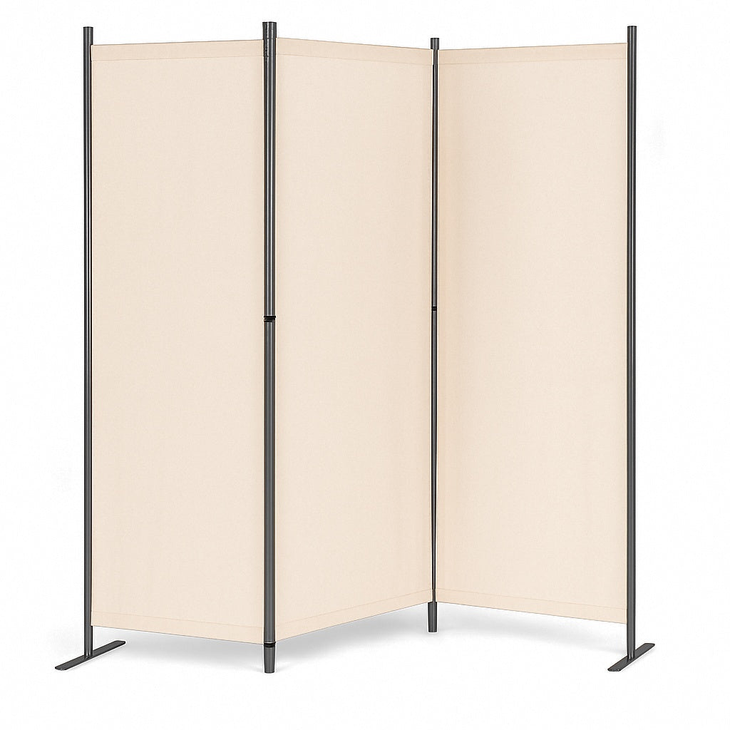 Folding 3-Panel Garden and Room Divider 167x164 cm Beige MultiGarden