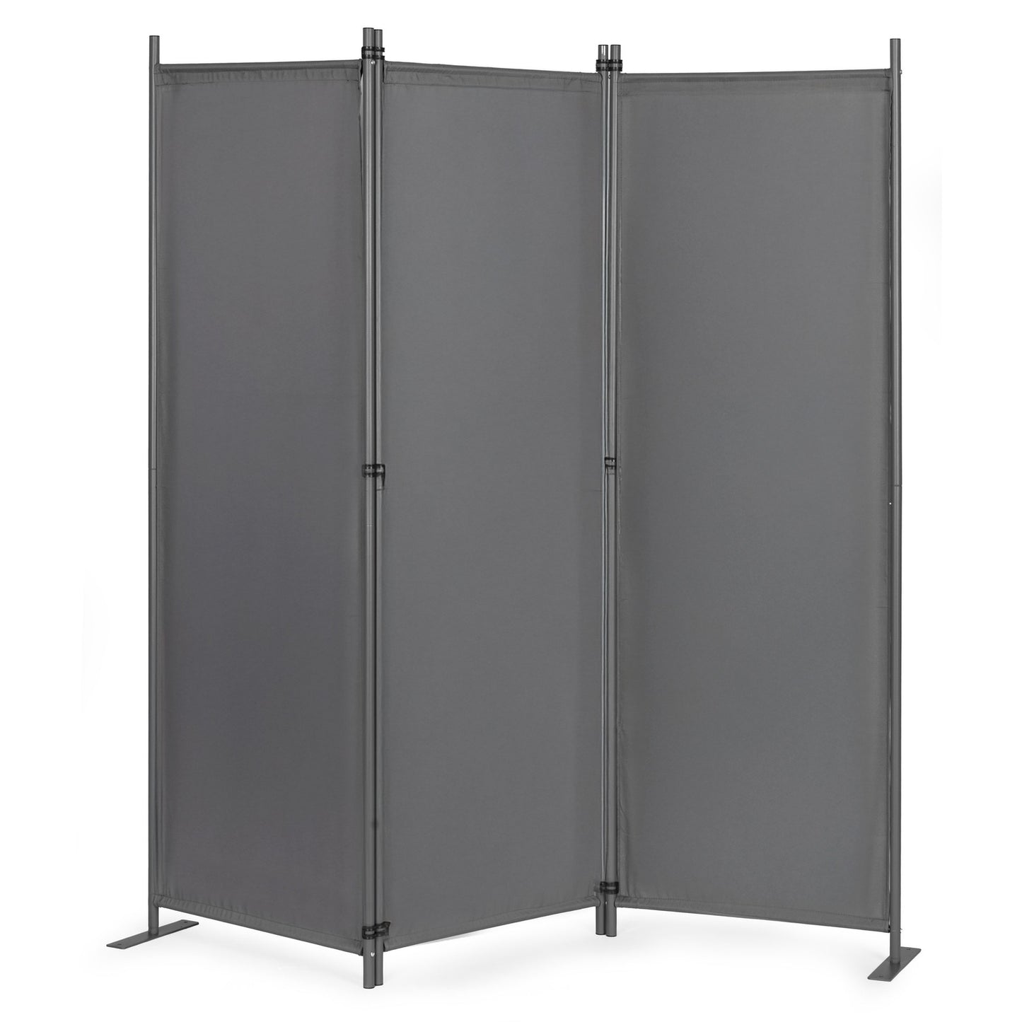 Folding 3-Panel Garden and Room Divider 167x164 cm Grey MultiGarden