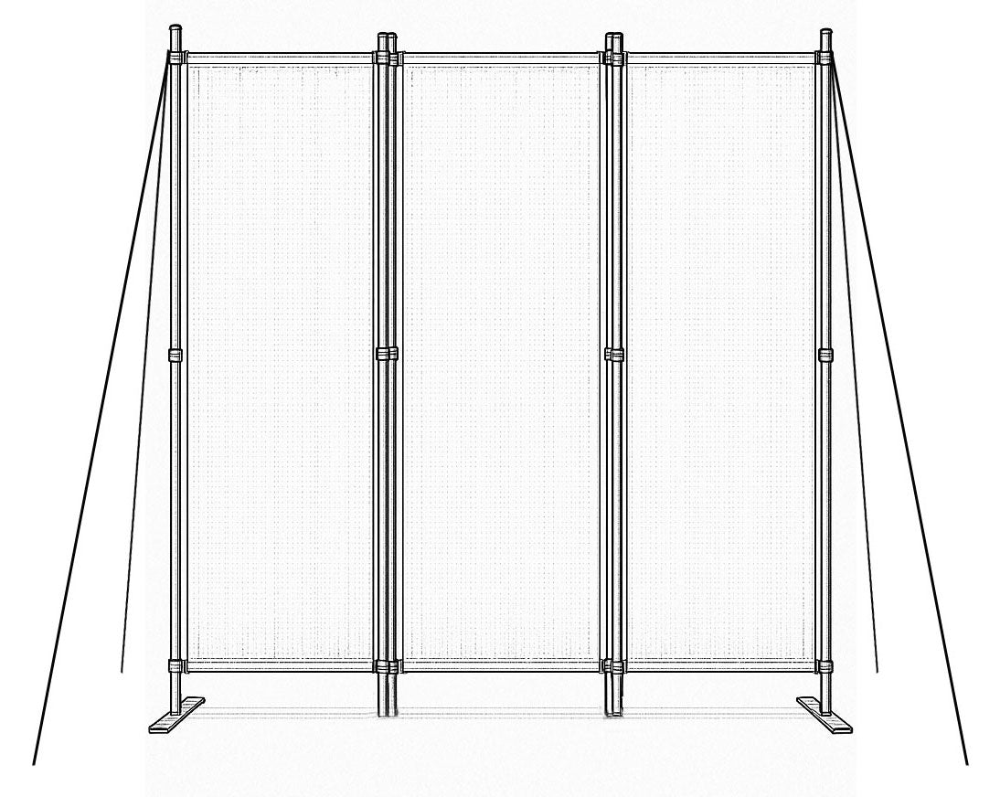Folding 3-Panel Garden and Room Divider 167x164 cm Grey MultiGarden