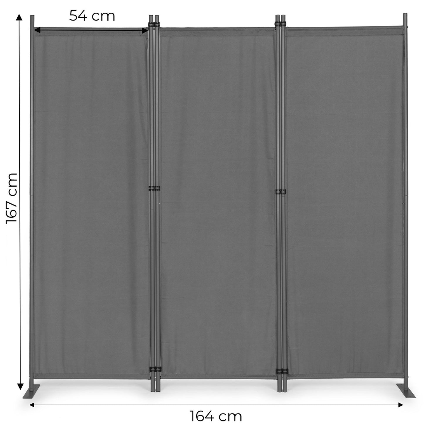 Folding 3-Panel Garden and Room Divider 167x164 cm Grey MultiGarden