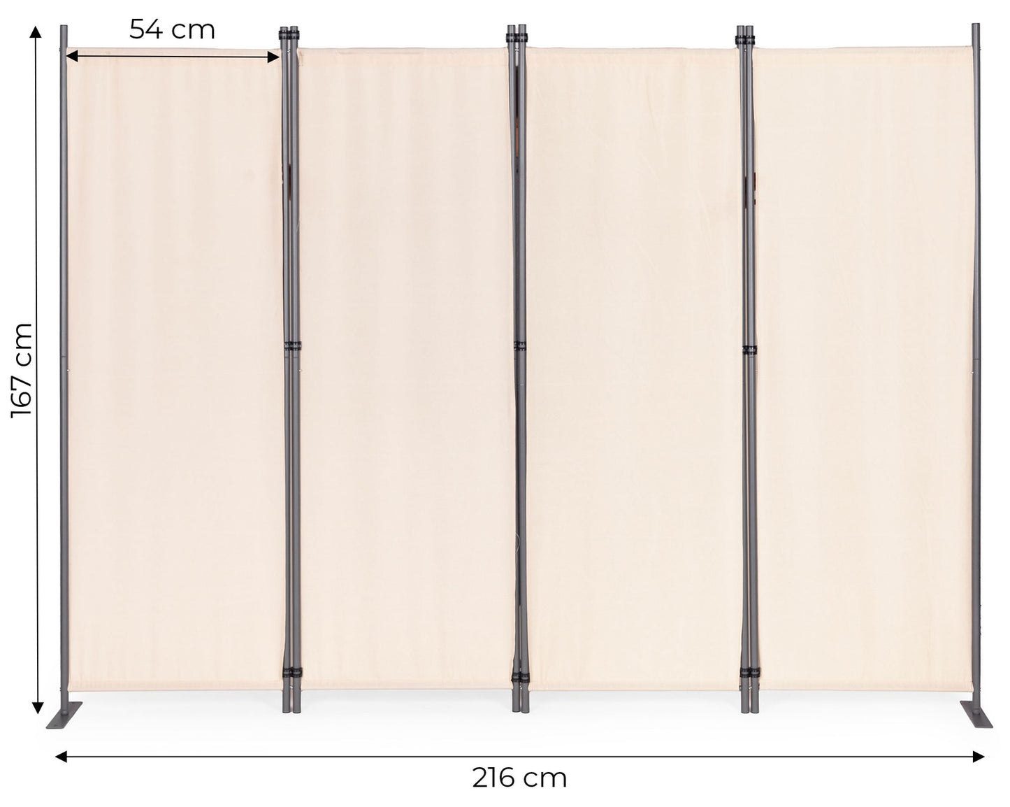 Folding 4-Panel Garden and Room Divider 167x216 cm Beige MultiGarden